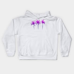 purple pink palm tree design Kids Hoodie